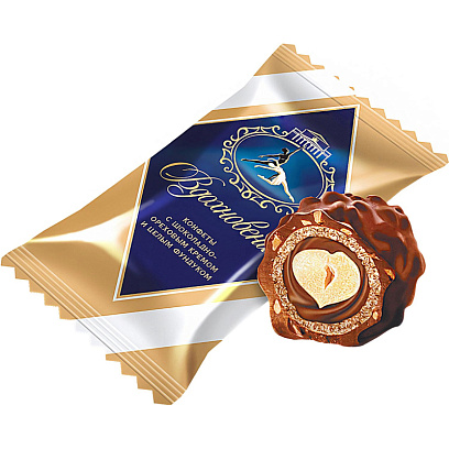 Конфеты шоколадные Вдохновение с шок. ореховым кремом и целым фундуком, 2кг