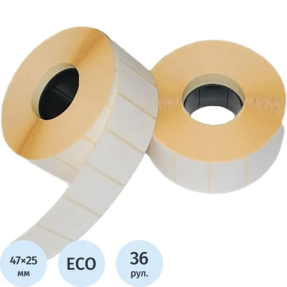Термоэтикетки ЭКО 47х25 2000 шт/рул. вт.40. 36 рул/уп