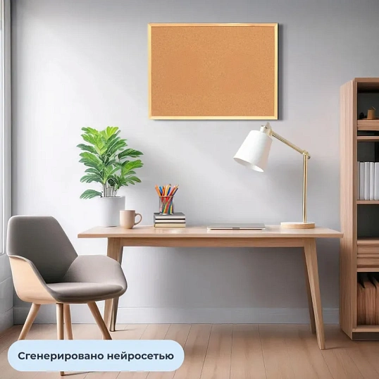 Доска пробковая 30х45 Attache Economy, деревян. рама, Россия