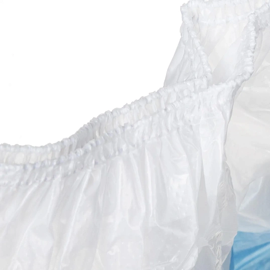 Бахилы 9 г, 2рез, 2-ая под, бело-синий, 25+25 мкм, Комус, 25пар/уп