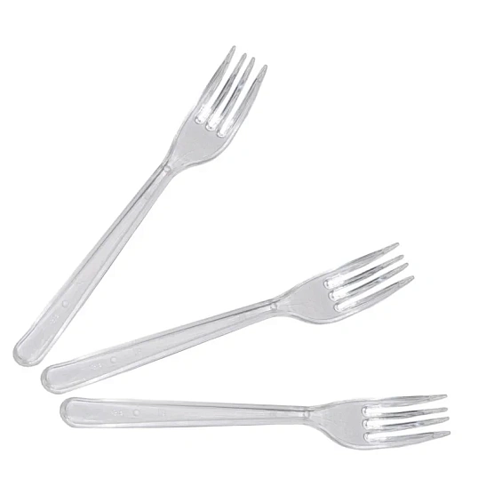 Вилка одноразовая прозрачная, 18 см, ПС 2000шт./кор