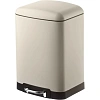 Ведро мусорное с педалью и доводчиком Luscan 12л,бежевое,прямоуг,металл