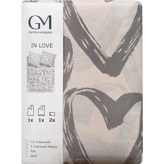 Постельное белье 1,5сп  Бязь (нав.70х70-2шт),In love