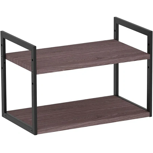 Полка TI_настен/настоль Комус Онега-6 250х450 мет чер/ЛДСП ясень анкор тем