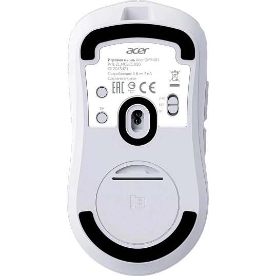 Мышь компьютерная Acer OMR401,бел,оптич,12000dpi,BT/Radio USB,ZL.MCECC.05D