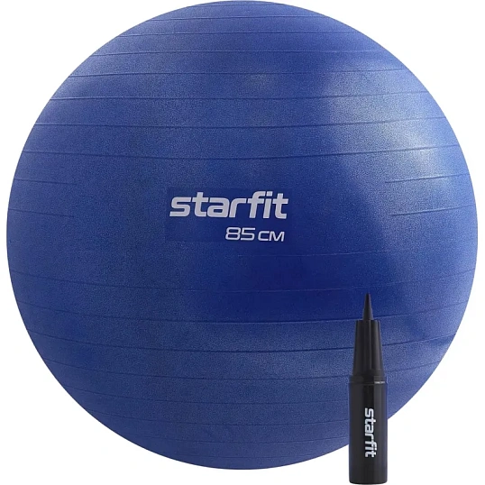 Фитбол STARFIT GB-109 85см,500гр,антивзрыв,с руч.насосом,т.-син,УТ-00020234