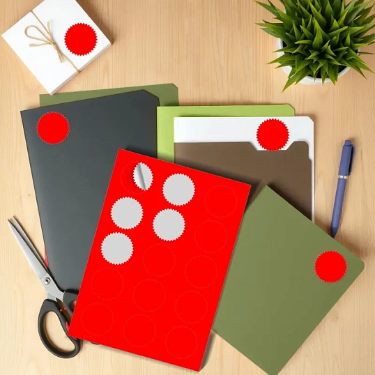 Этикетки самоклеящиеся  звездочки для опечат.док-в.,15шт./10л