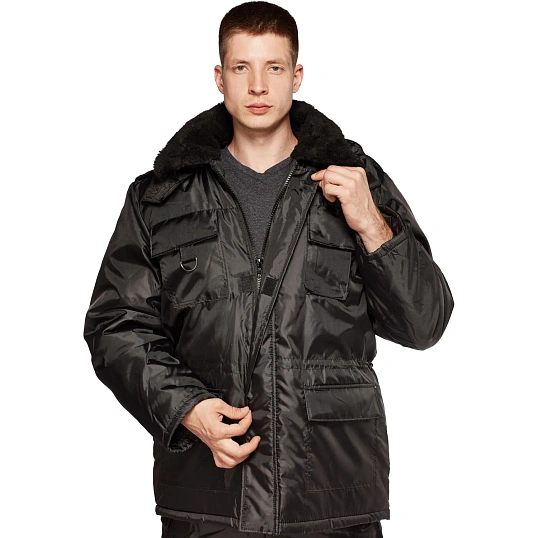 Костюм зимний Охранника с п/к черный (р.60-62) 170-176