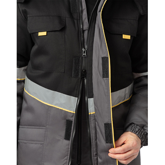 Куртка рабочая зимняя муж з43-КУ сер/чер (р.44-46) 182-188 (серия З)