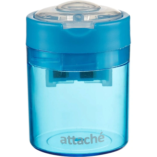 Точилка Attache Economy на 2 отв., c цветным контейнером, ассорти