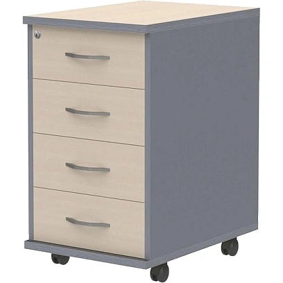 Тумба подкатная ТМ-4.А Клен/Металлик 412х450х702 IMAGO 00-07125459