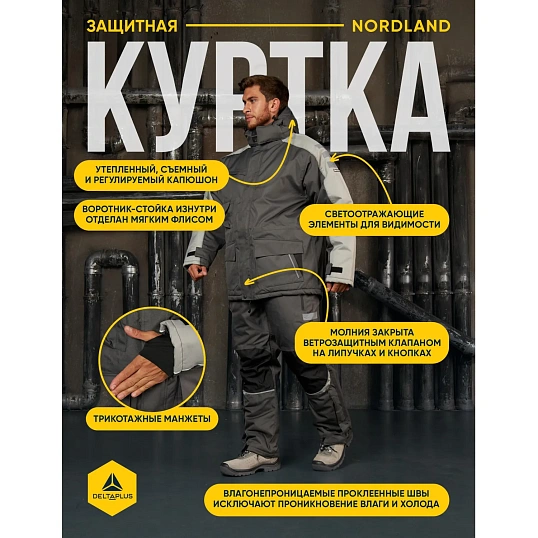 Куртка-парка зимняя муж NORDLAND сер M (NORDLGRTM)