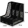 Лоток вертикальный д/бумаг Deli E9843,сбор,3отд,чер,250x257x275мм,пл