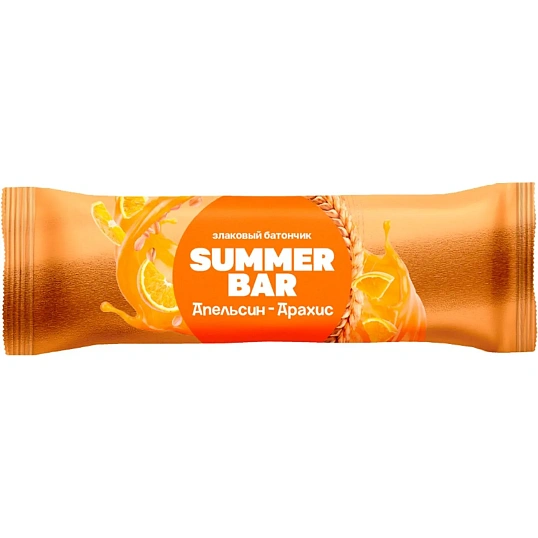 Батончик Summer Bar злаковый с апельсином и арахисом, 30гx16шт/уп