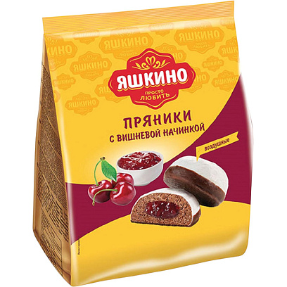 Пряники Яшкино с вишневой начинкой, 350г ЯП906