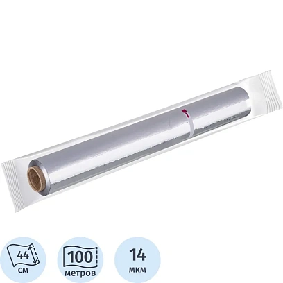 Фольга пищевая алюминиевая пищевая Комус 44см Х 100м 14мкм