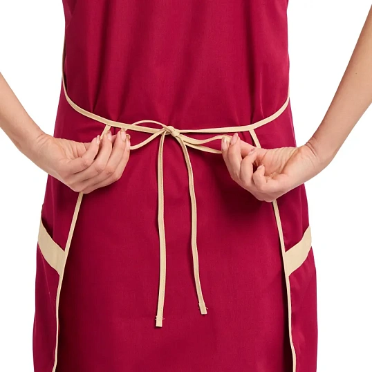 Фартук сарафан Маркет Мастер цвет малиновый/бежевый