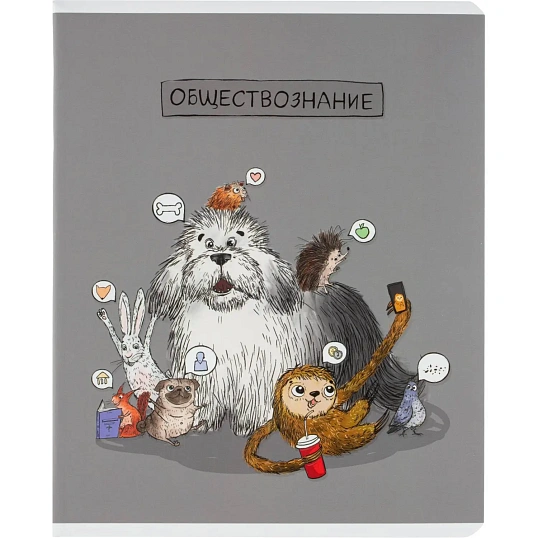 Тетрадь предметная ПЁС УЧЁНЫЙ, набор 12 шт.,48л.,А5+,клетка/линия/71450