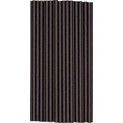 Трубочки для коктейля  бумажная чёрная 197мм, d-6мм, 2500шт/кор