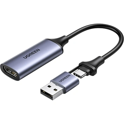 Внешняя карта видеозахвата UGREEN CM489 (40189) USB 1080P серый