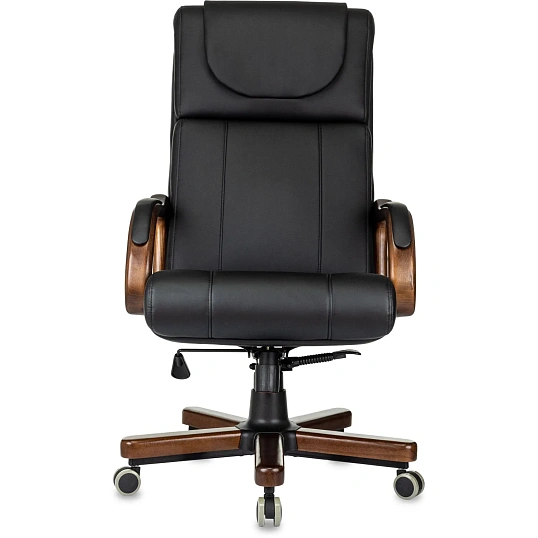 Кресло VB_ Бюрократ T-9933Walnut черный эко.кожа крестов. металл/дерево