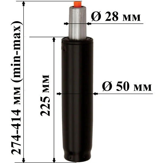 Газлифт для кресла BSL_EChair 140 черный, 2 класс