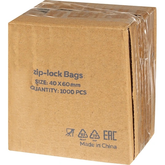 Пакет с замком (Zip Lock) 4х6 см, 28 мкм, 1000 шт/уп