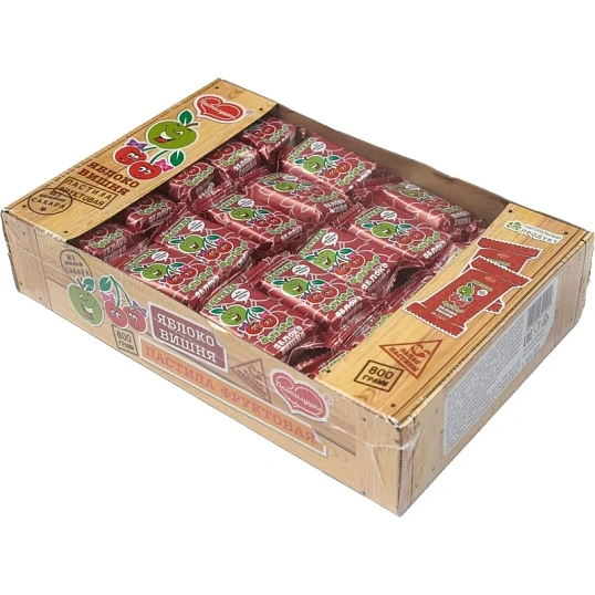 Пастила фруктовая Пастилушка натуральная Яблоко-вишня 800г