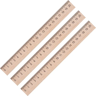 Линейка деревянная 20см 3шт/уп