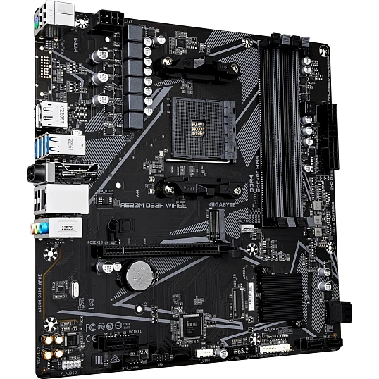 Материнская плата Gigabyte A520M DS3H WF6E A520, AM4, 4xDDR4 ATXL