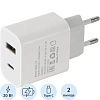 Зарядное устройство сетевое Red Line, USB+Type-C,3A,PD 20W,бел, УТ000024925