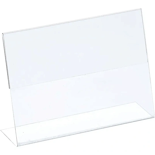 Ценникодержатель настольный д/инф. L-образный 70x50мм, горизонт.,20шт/уп.