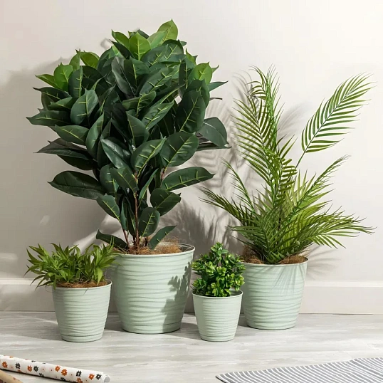 Горшок д/цветов Saffron D177мм,2,6л с поддоном (светло-зеленый),221610217