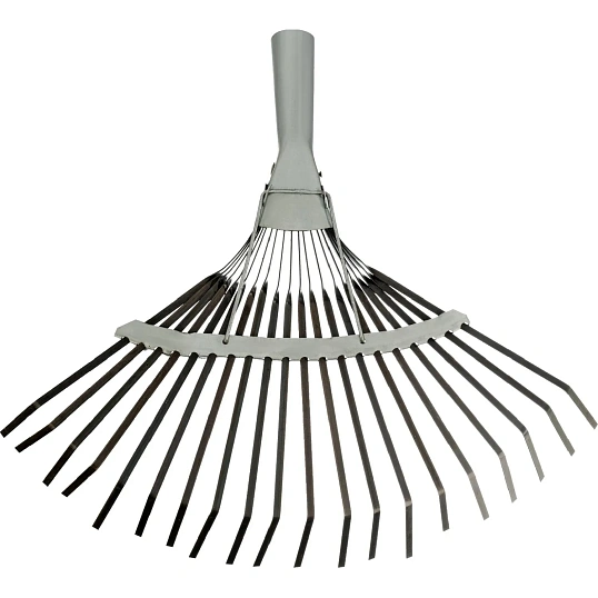 Грабли веерные стальные оксидированные 20 плоских зубьев без черенка 385мм