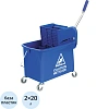Ведро на колесах 20л 2 отделения с мех.отжимом синее