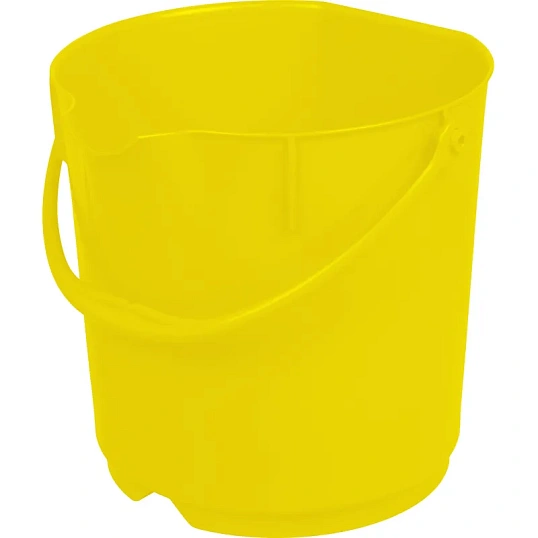 Ведро FBK 9л желтое, армир. пластик противоударный, круглое, 80102-4