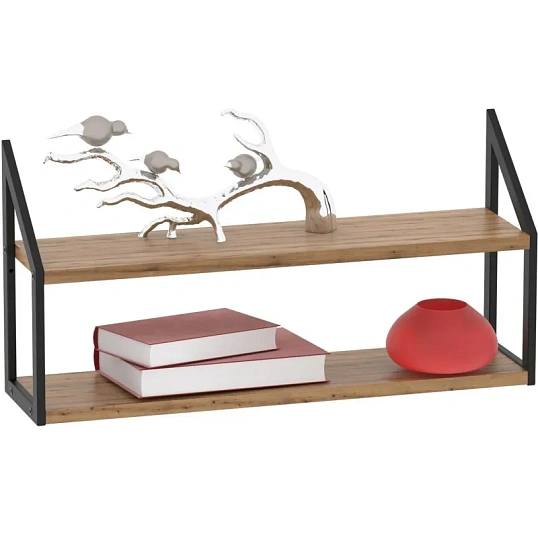 Полка TI_настен/настоль Комус Онега-8 150х600 мет чер/ЛДСП дуб вотан