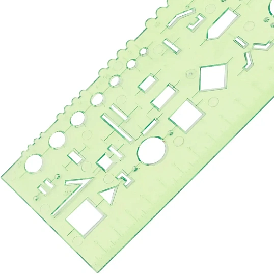 Линейка радиотехническая 18см Attache  прозрачная зеленая