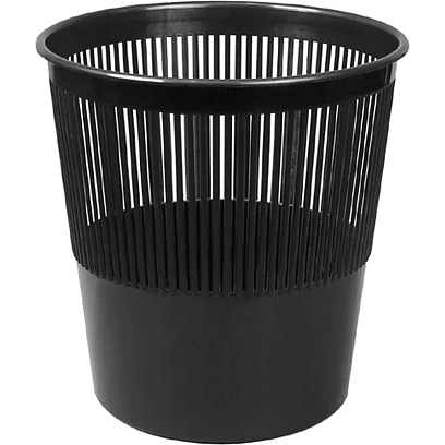 Корзина для мусора офисная 10л пластик, черная Luscan