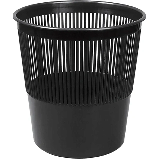 Корзина для мусора офисная 10л пластик, черная Luscan