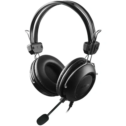 Гарнитура A4Tech черный 2м накладные USB оголовье (HU-35)